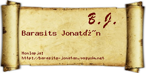 Barasits Jonatán névjegykártya